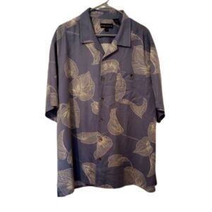 Baracuta Men's Size XL Blue 100% Silk Hawaiian Shirt